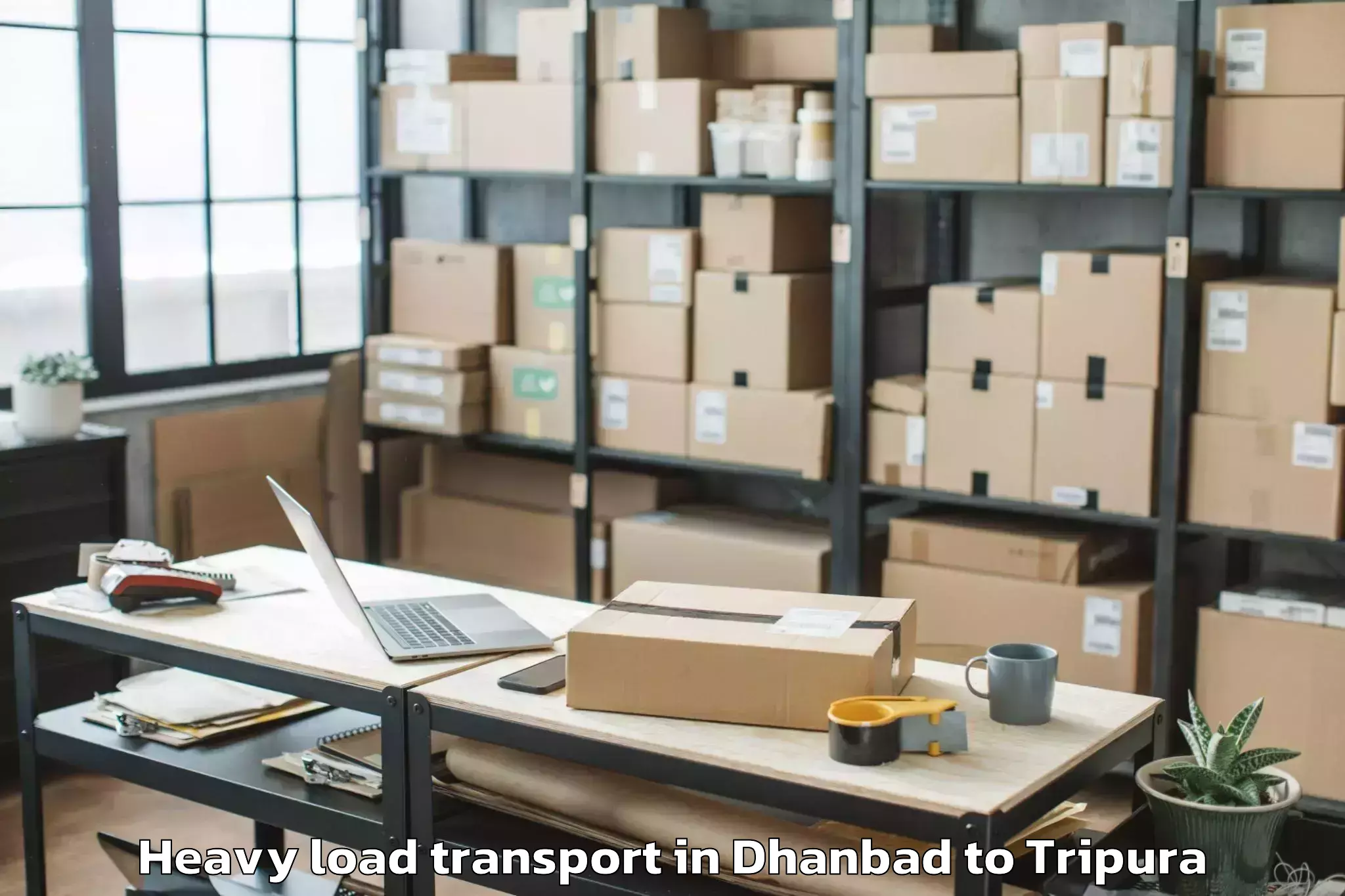 Book Dhanbad to Jampuijala Heavy Load Transport Online